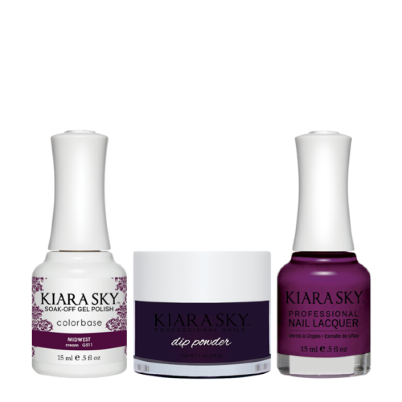 KIARA SKY 3in1 (Dipping Powder + Gel Polish + Nail Lacquer) - DGL 511, Midwest